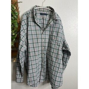 Ralph Lauren Classic Fit Plaid Button Down Shirt Big 3XB 3G Men Big & Tall green